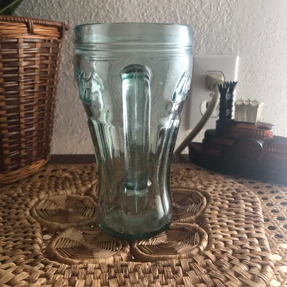 Green Glass Coca Cola Mug by Libbey Glass Co 16 oz - Picture 8 of 9